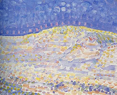Pointillist Dune Study, Crest at Right Piet Mondrian